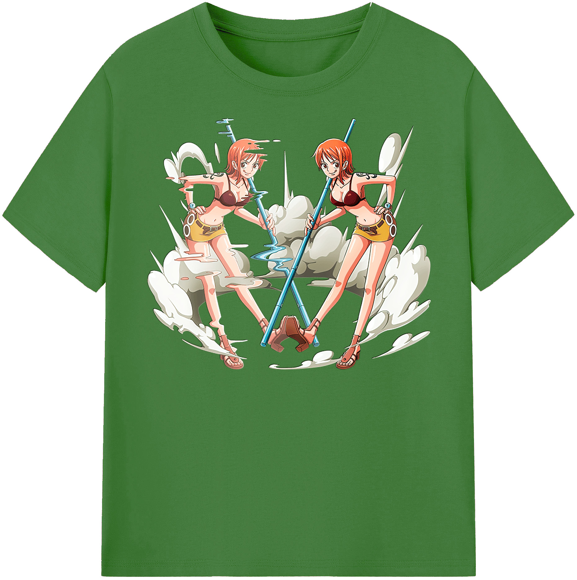 （画像用） ワンピース ナミ ONE PIECE Nami レディースカジュアルプリントTシャツ（綿100％）